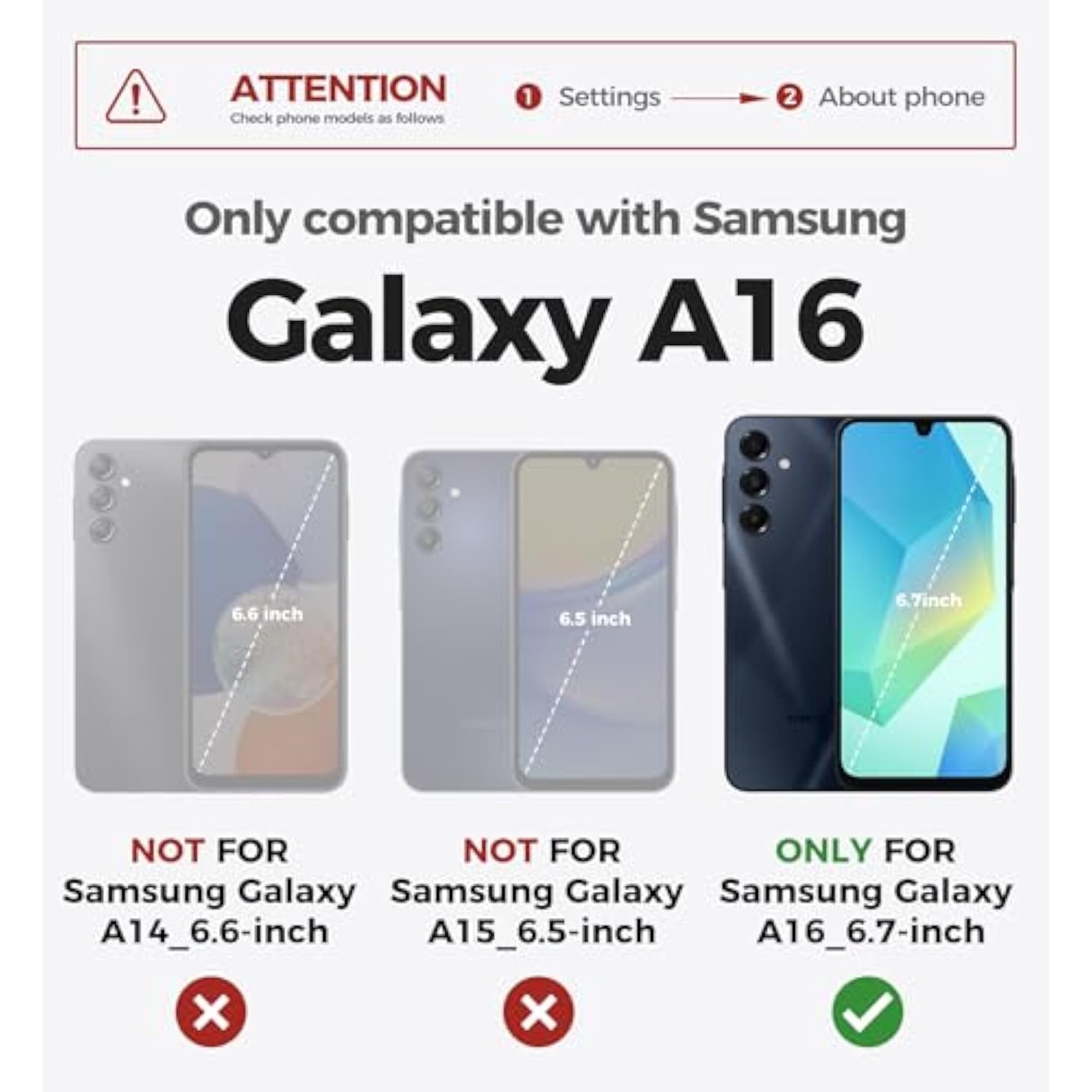 For Samsung Galaxy A16-5G Phone Case, [2 Front Frame] [Built-In Magnetic Slide Camera Cover & Kickstand] Heavy Duty Protection Shockproof Case With Screen Protector, 6.7 Inch Black