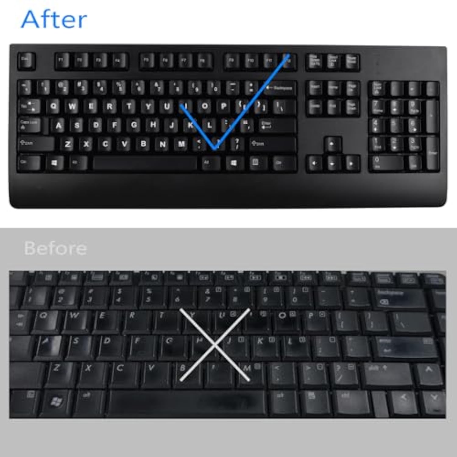 2 Pack English Keyboard Stickers Big Letter Full Set (120 Pcs), Universal Pc C