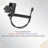U94 PTT Adapter for Tactical Headset Compatible with Type-C Plug of Mobie Phone,Spring Coil Design,Military or Civilian Ver (Cilivian Version PTT)