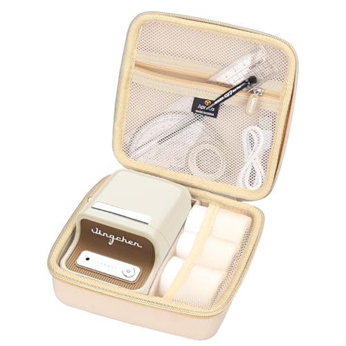 Case Compatible With Niimbot B21 Label Maker Thermal Label Printer, Storage Portable Bag For Accessories -White (Case Only)