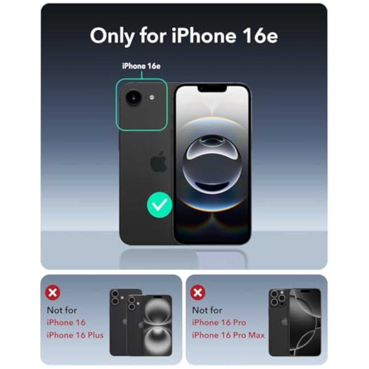 Esr For Iphone 16E Case, 23 Ft -Grade Drop Protection, Heavy Duty Magnetic Phone Case, Compatible With Magsafe Accessories, Cyber Series, Black