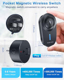 Remote Control Outlet, 15A/1500W Wireless Outlet Power Switch, No Wire Long Range Electrical Switch Plug On/Off For Lights, Fans, Christmas Lights, Household Appliance, 4000V Anti Surge Black