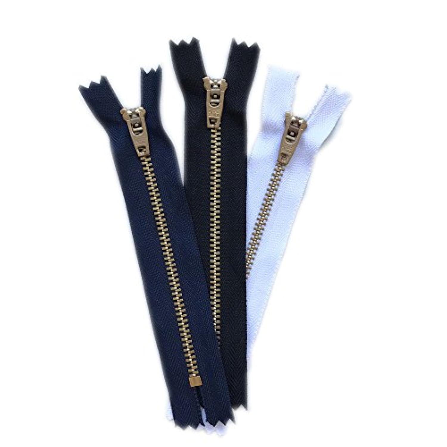 Jeans Metal Zipper (6 Zippers/Pack= Navy 2, Black 2, White 2) 4",5",6"
