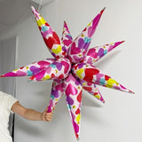 2pcs 32in Heart Star Foil Balloons Yellow for Weddings Valentine Party Decor