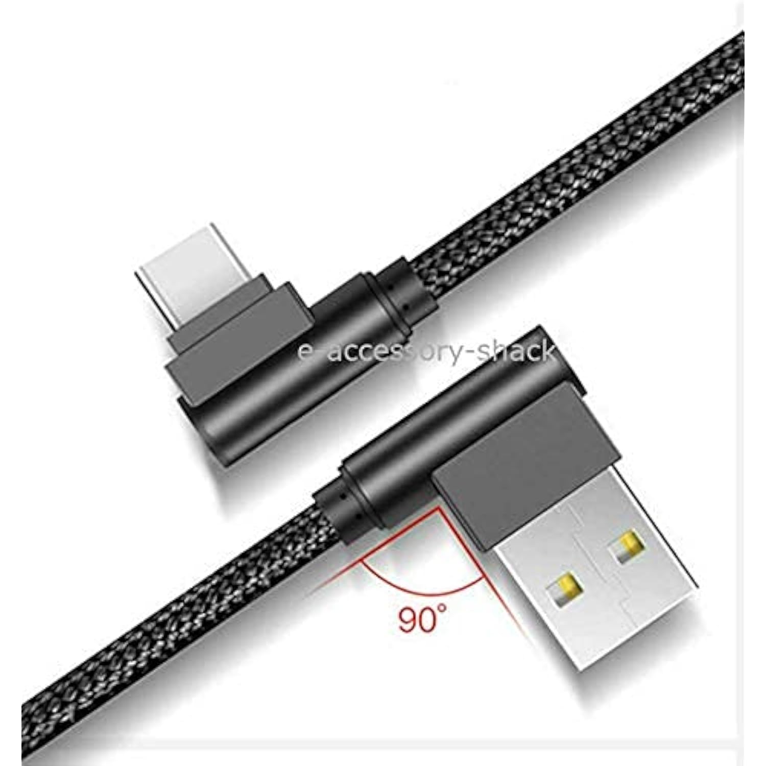 3 Pack 6Ft 90 Degree Right Angle Braided Type C Fast Charging Cable Usb-C Quic