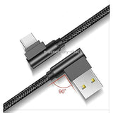 3 Pack 6Ft 90 Degree Right Angle Braided Type C Fast Charging Cable Usb-C Quic