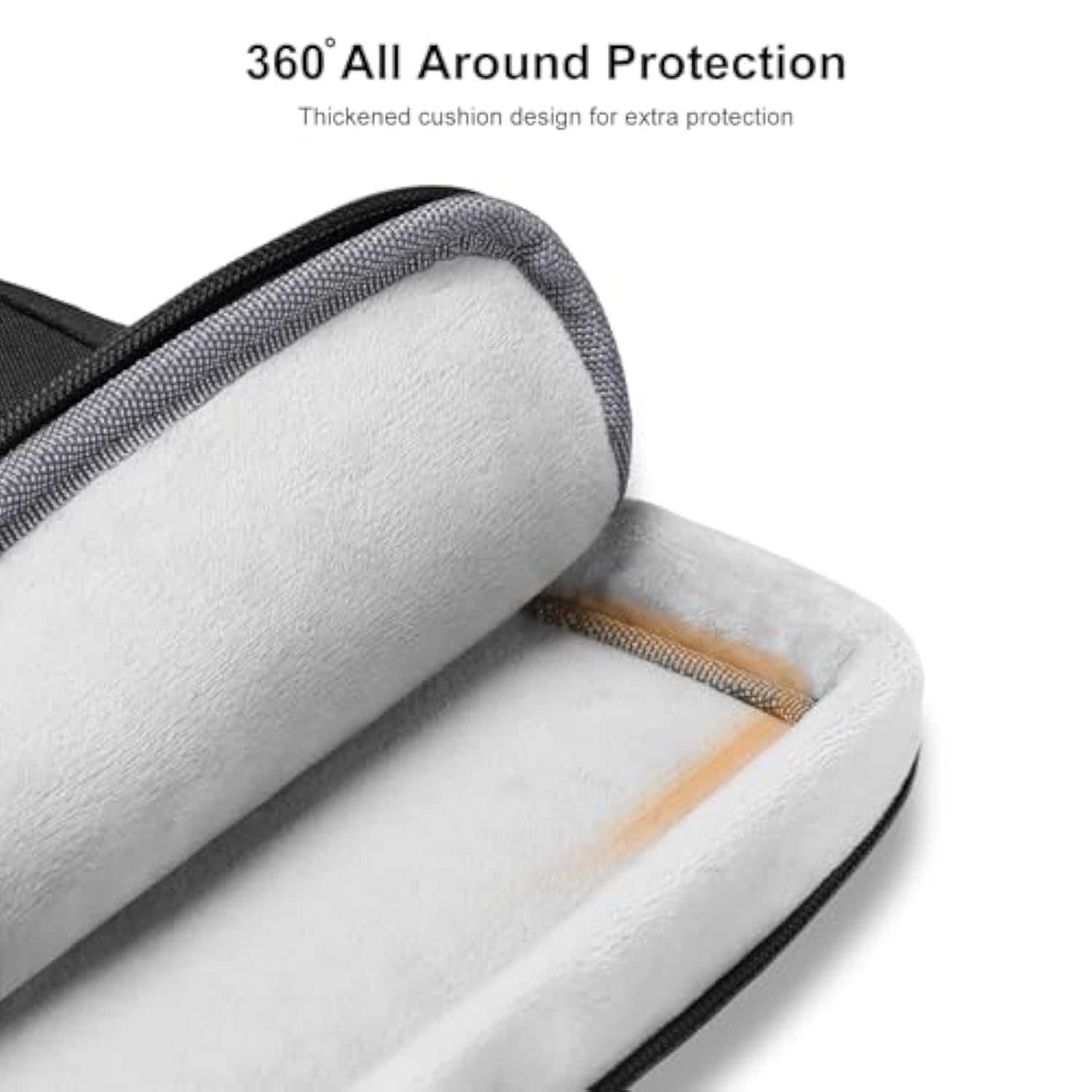 MOSISO 12.9 inch 360 Protective Tablet Sleeve Compatible with iPad Pro 13 M4 & iPad Air 13 M3 M2, iPad Pro 12.9 M2 M1 6/5th, Carrying Case with Front 2 Raised Rectangles & Vertical Pockets, Black