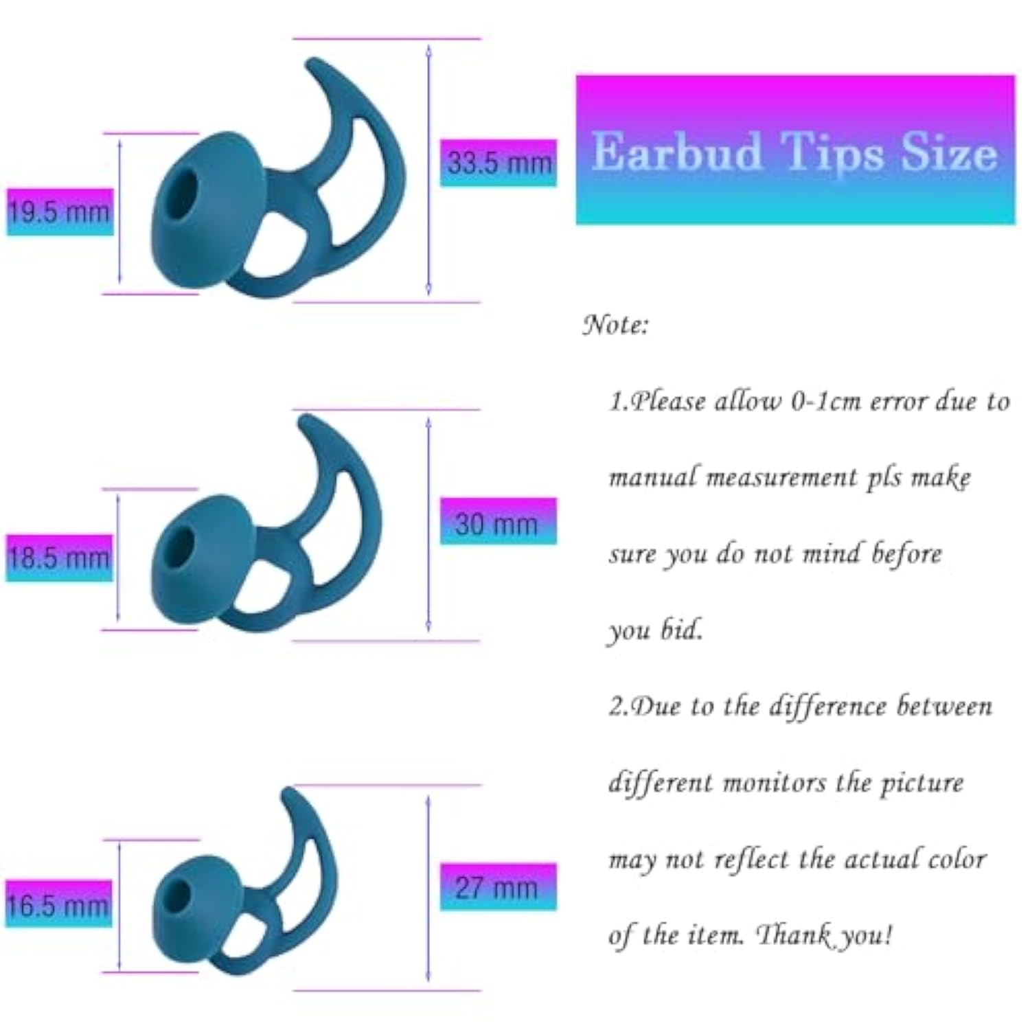 Ear Bud Pads Replacement Ear Tips Silicone Earbud Tips Compatible With Bose Quietcomfort And Sport Headphone Rubber Tips Earbud Covers Eartips 3 Pairs S M L Blue