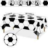 Soccer Table Cloth, 4 Pack Rectangle Soccer Pattern Party Table Covers for Children's Sports Birthday Party Decorations Picnic, 51 x 86 inch