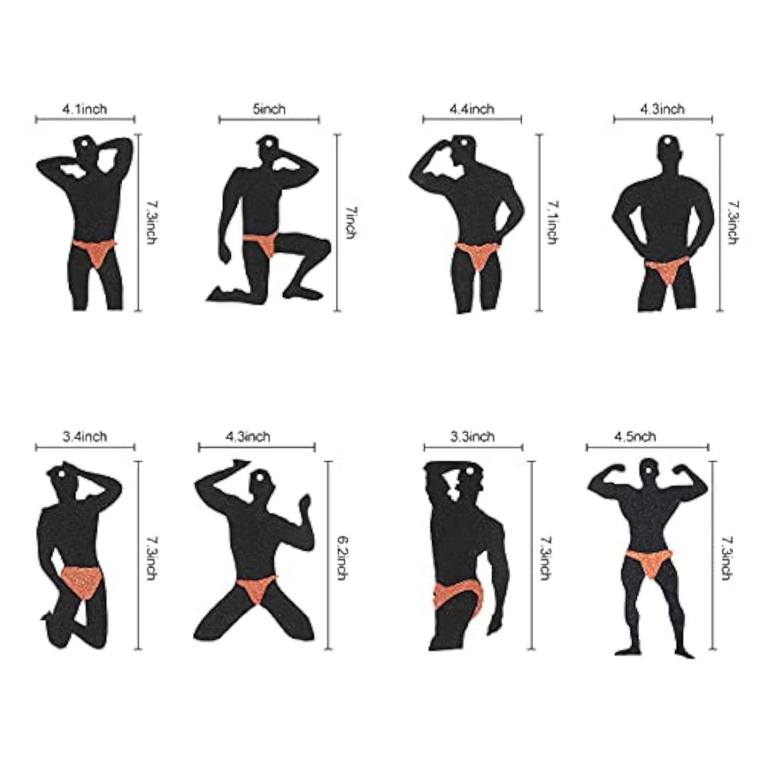 30Pcs Bachelorette Party Hanging Swirls Decorations, Rose Gold Male Dancer Hen Party Supplies, Bridal Shower Dirty & Naughty Bachelorette Party Decor For Women