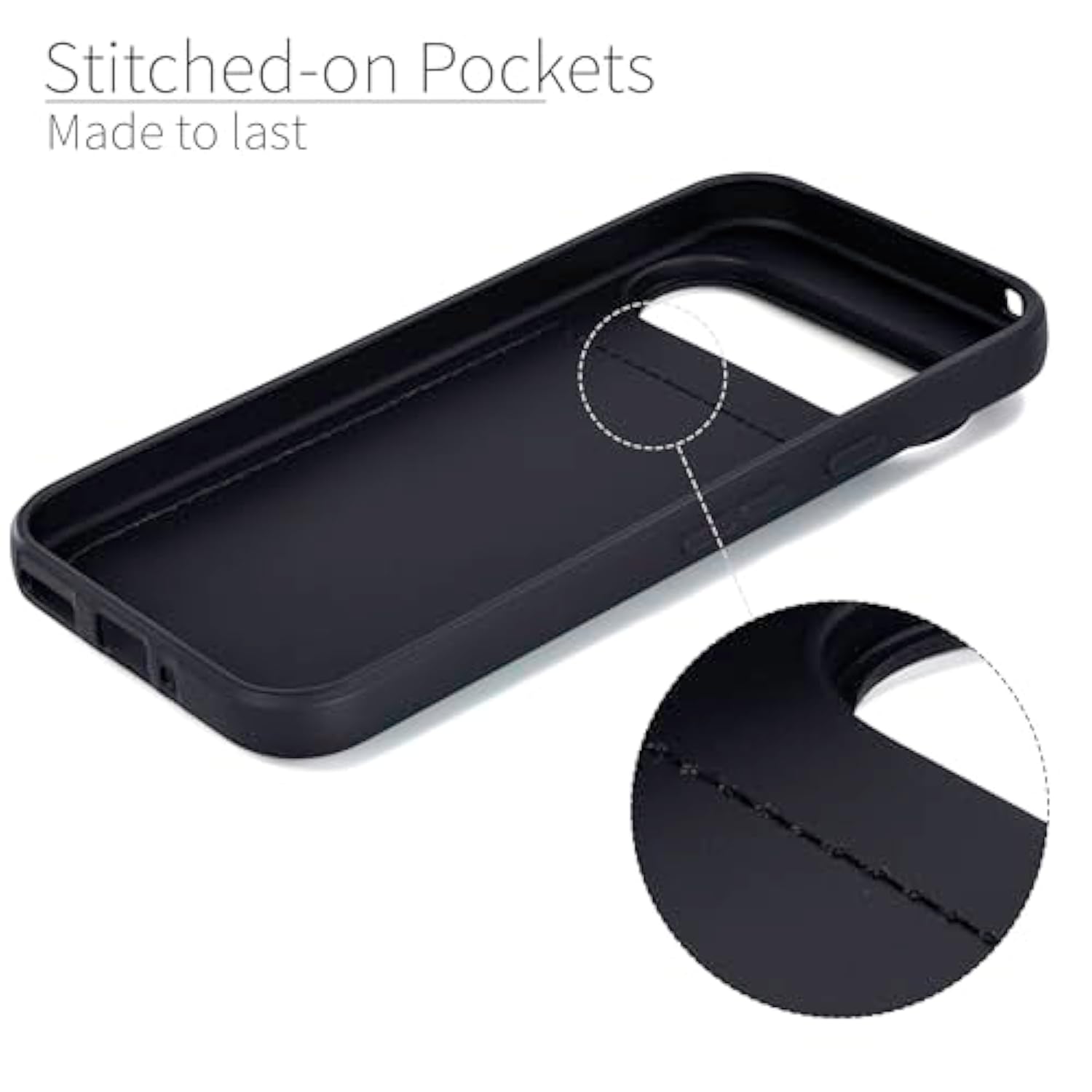 Pixel 9/9 Pro Card Case, 2 Slots, Magnetic Mount, Canvas Leather - Black