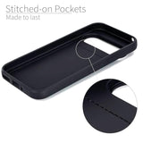 Pixel 9/9 Pro Card Case, 2 Slots, Magnetic Mount, Canvas Leather - Black