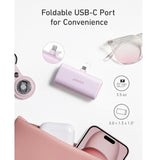 5,000mAh Nano Power Bank with Foldable USB-C, 22.5W Fast Charger for iPhone