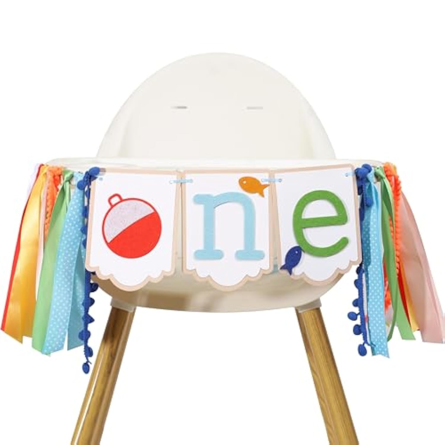 Ofishally One Ribbons High Chair Banner - Big One 1St Birthday Epidemics Decor, First Smash Baby Showers, Under The Sea & Fishing Party Props