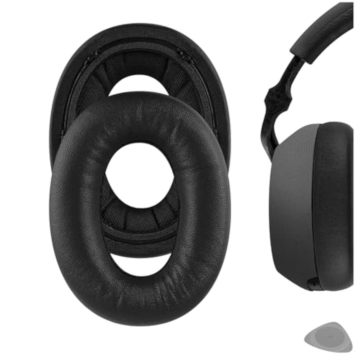 Geekria Elite Sheepskin Replacement Ear Pads for Bowers & Wilkins B&W PX7 Headphones, Ear Cushions, Repair Parts (Black)