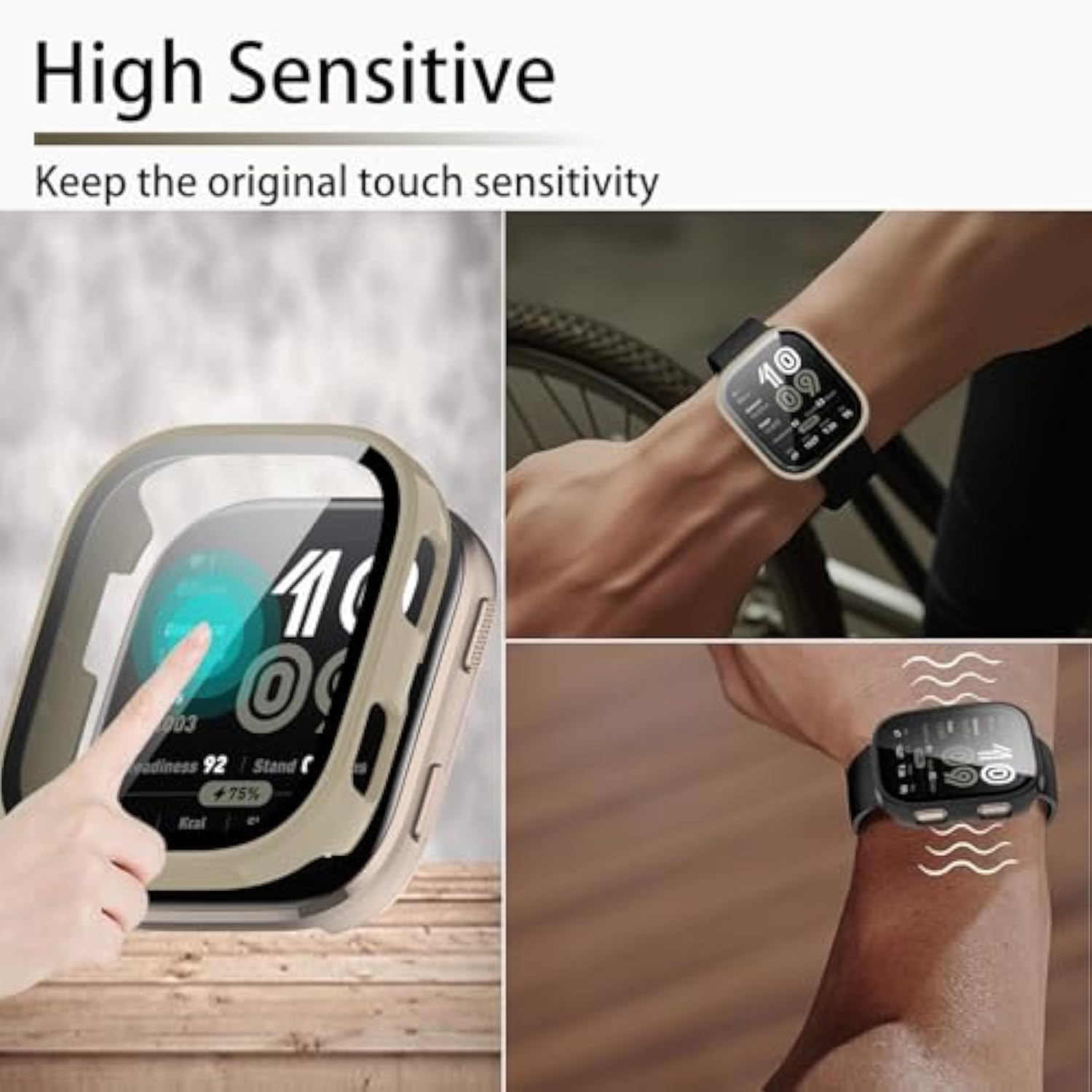 [4-Pack] Screen Protector Case With Tempered Glass Compitible With Amazfit Bip 6 Smart Watch, Hard Pc Case Screen Protector Cover Bumper Accessories For Women Men