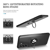 For Samsung Galaxy S22 Case With Hd Screen Protector, [Military Grade] Shockproof Protection Case With 360° Magnetic Ring Holder Kickstand Phone Case For Samsung S22,Black