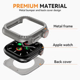 Metal Case Compatible For Apple Watch Hd Clear Tempered Glass Screen Protector Cover Durable Full Coverage Overall Protective Stainless Steel Case Cover For Apple Watch 10 Series 46Mm
