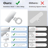 MoKo 2pcs Phone Tether Tab, Stainless Steel Cell Phone Lanyard Pads, Phone Strap Replacement Part with 2pcs Spring Rings, Phone Strap Connector Tether Tabs for Most Full Coverage Phone Cases, Silver