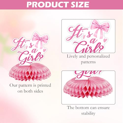 9Pcs Boot or Bow Centerpiece Gender Reveal Honeycomb Decoration, Boots Centerpieces Decoration Supplies for Tables, Personalized Western Cowboy Decor Supplies for Party Events