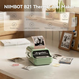 B21 Pro Sticker Printer, 300Dpi, Fun App, Portable Inkless Label Printer, Bluetooth Sticker Maker For Diy Crafts, Notes, Scrapbook, Photo, Custom Labels & Gifts,Home Organization (Green)