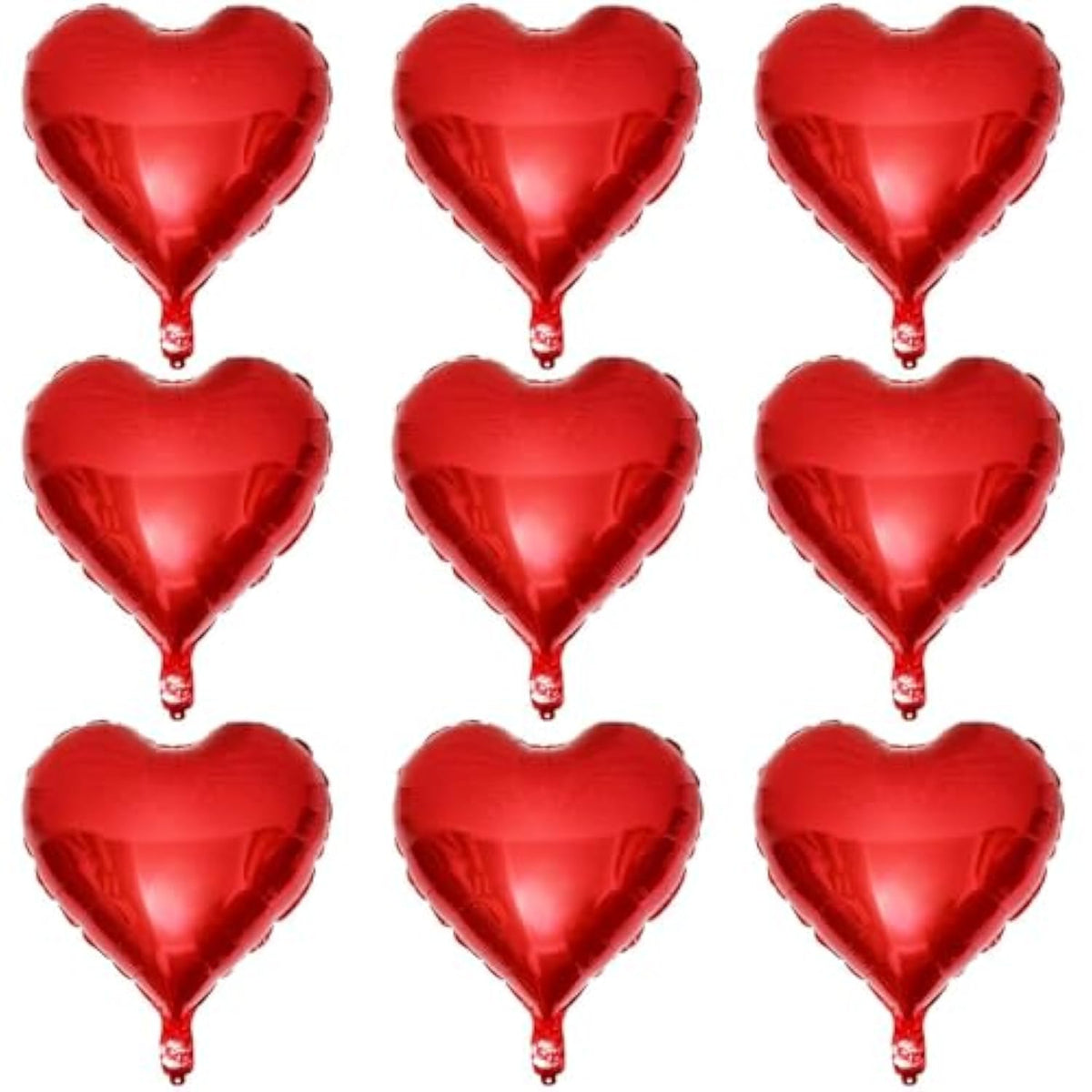 10 Pcs Red Heart Shape Foil Mylar Balloons 18 Inch Love Balloons For Valentine'S Day Birthday Party Decorations Wedding Engagement Romantic Decor (Red)