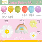 Pastel Daisy Balloon Arch Kit Pastel Pink Yellow Green Blue Red Purple Balloons With Rainbow Daisy Flower Balloon For Spring Baby Shower Easter Tea Party Two Groovy Birthday Decorations