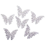 10Pcs Crystal Rhinestone Butterfly Embellishments Buttons,Sew On Butto