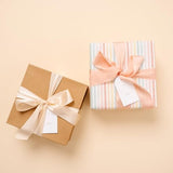 Letterpress Gift Tags, Gold Foil, To And From, Set Of 25 Paper Tags With Satin Ribbon