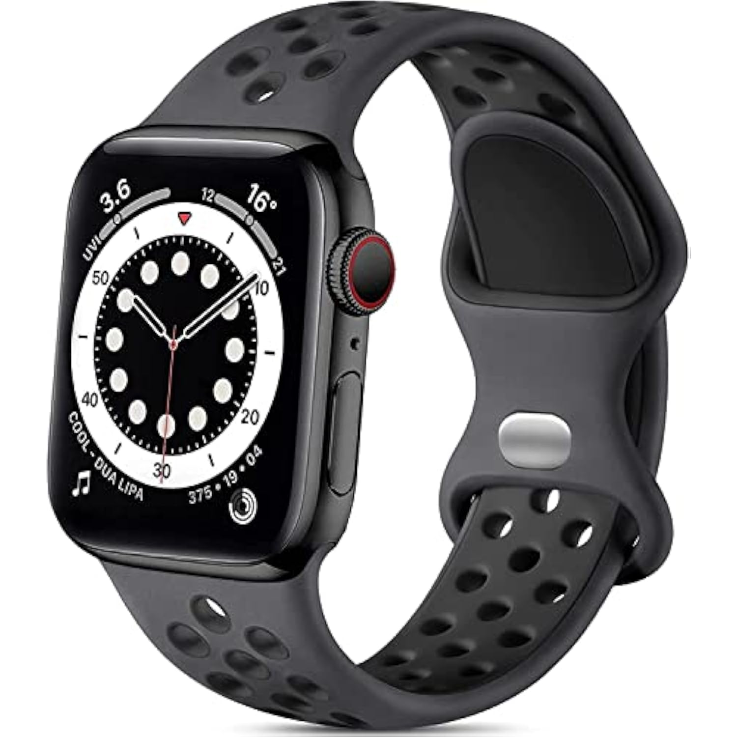 Soft Silicone Breathable Sport Bands for Apple Watch 42-49mm Black