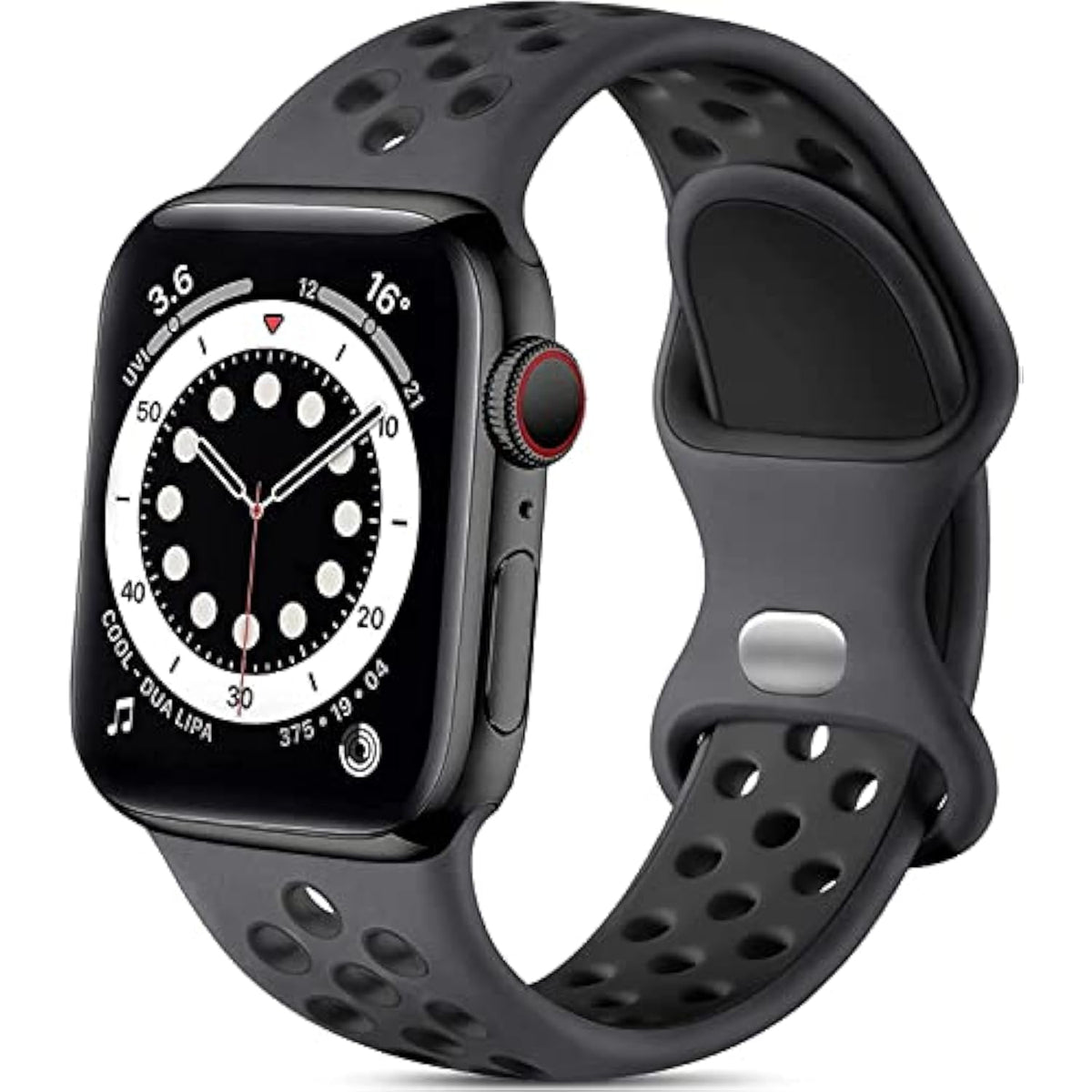 Soft Silicone Breathable Sport Bands for Apple Watch 42-49mm Black