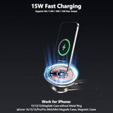 For 15W Magsafe Car Airvent Charger, 360° Rotatable, 15W Fast Magsafe Car Charger, Hands Free Magnetic Car Phone Holder For Iphone 16 Pro Max Plus/Iphone 15/14/13/12 Pro Max Plus, Black