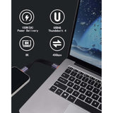 Short Usb C Cable, 40Gbps Usb4 4 Inch Support 100W Pd Fast Charging, 8K Display, Thunderbolt 4/3 Interface, Flat Usb C To Usb C For Steam Deck, Rog Ally, Laptop, Tablet, Phone (2-Pack
