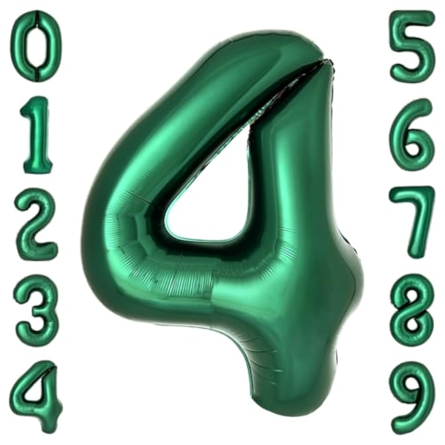 40-Inch Giant Dark Green Number 4 Balloon Emerald Jungle Safari & Grad Decor