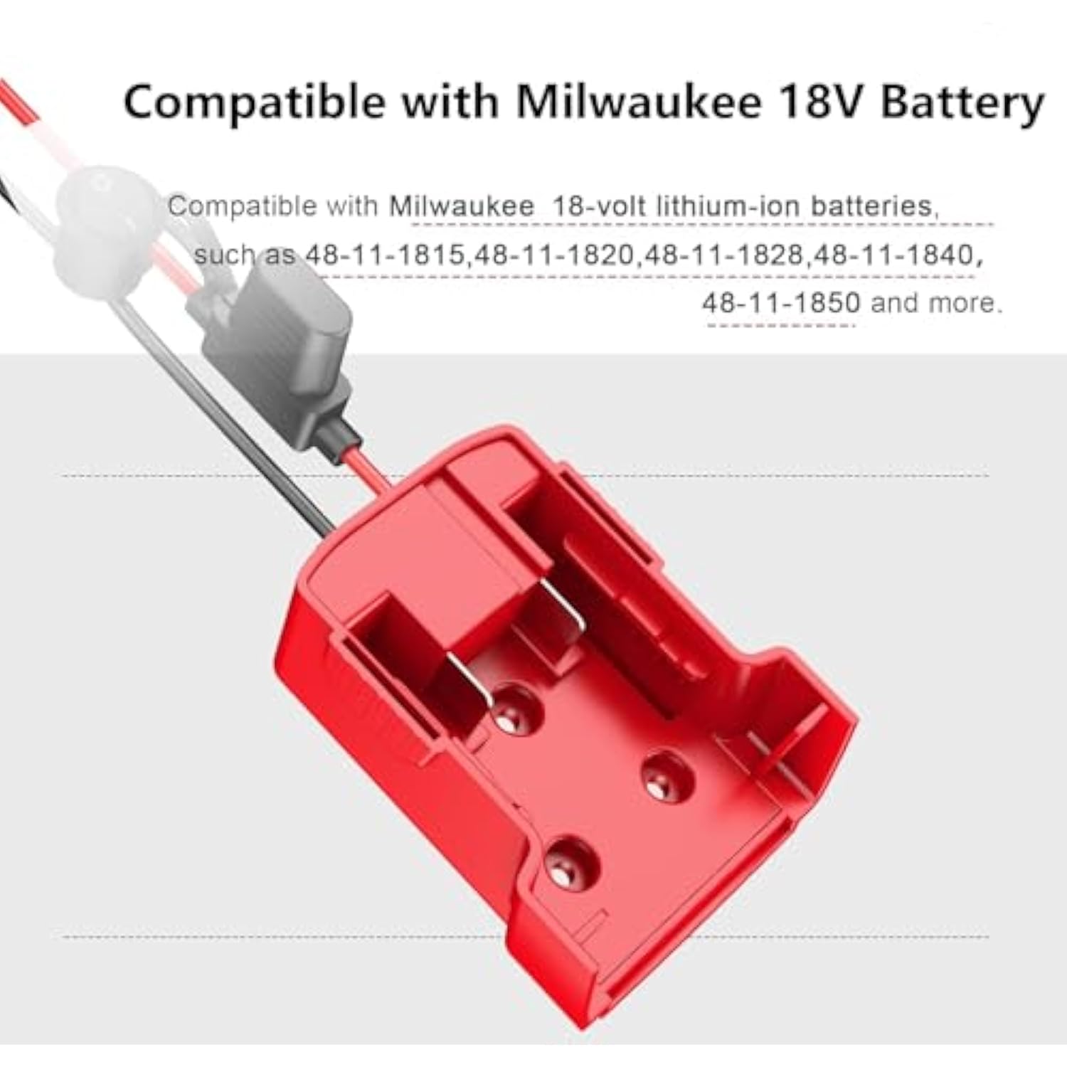 Power Wheels Adapter For Milwaukee M18 Battery With Wire Harness Connector Compatible With 12 Volt Power Wheels, 12Awg Wire With 40A Fuse