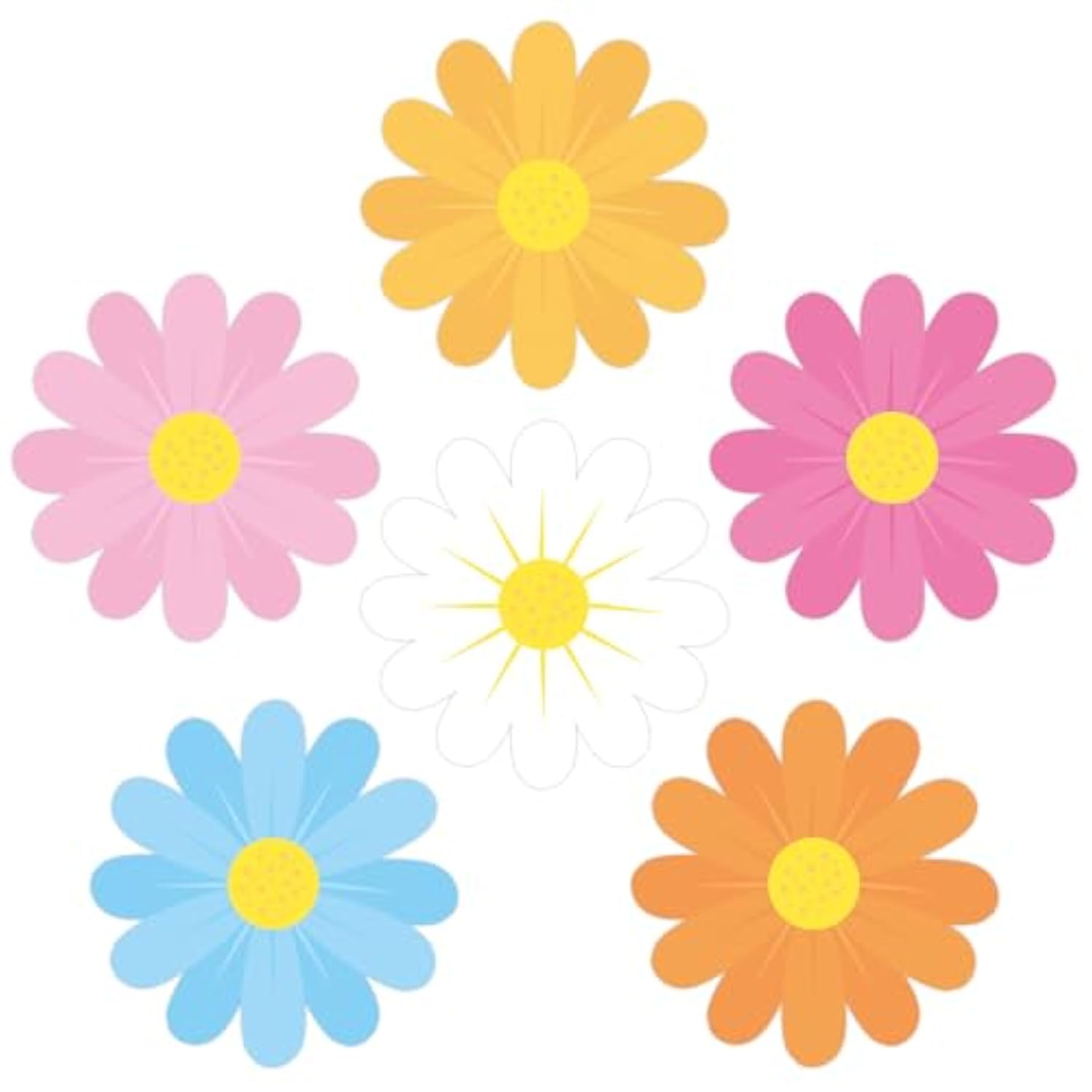 45 Pcs Springtime Flower Cutouts Flower Craft Cutouts Floral Note Cards For Spring Bulletin Board Springtime Classroom Wall Spring Tea Party Decoration