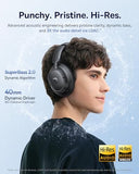 Bass BH1 NC Adaptive Active Noise Cancelling Headphones, Real-Time Adaptive Hybrid ANC, SuperBass 2.0, LDAC Hi-Res Sound, 80H Playtime, 5-Mic AI