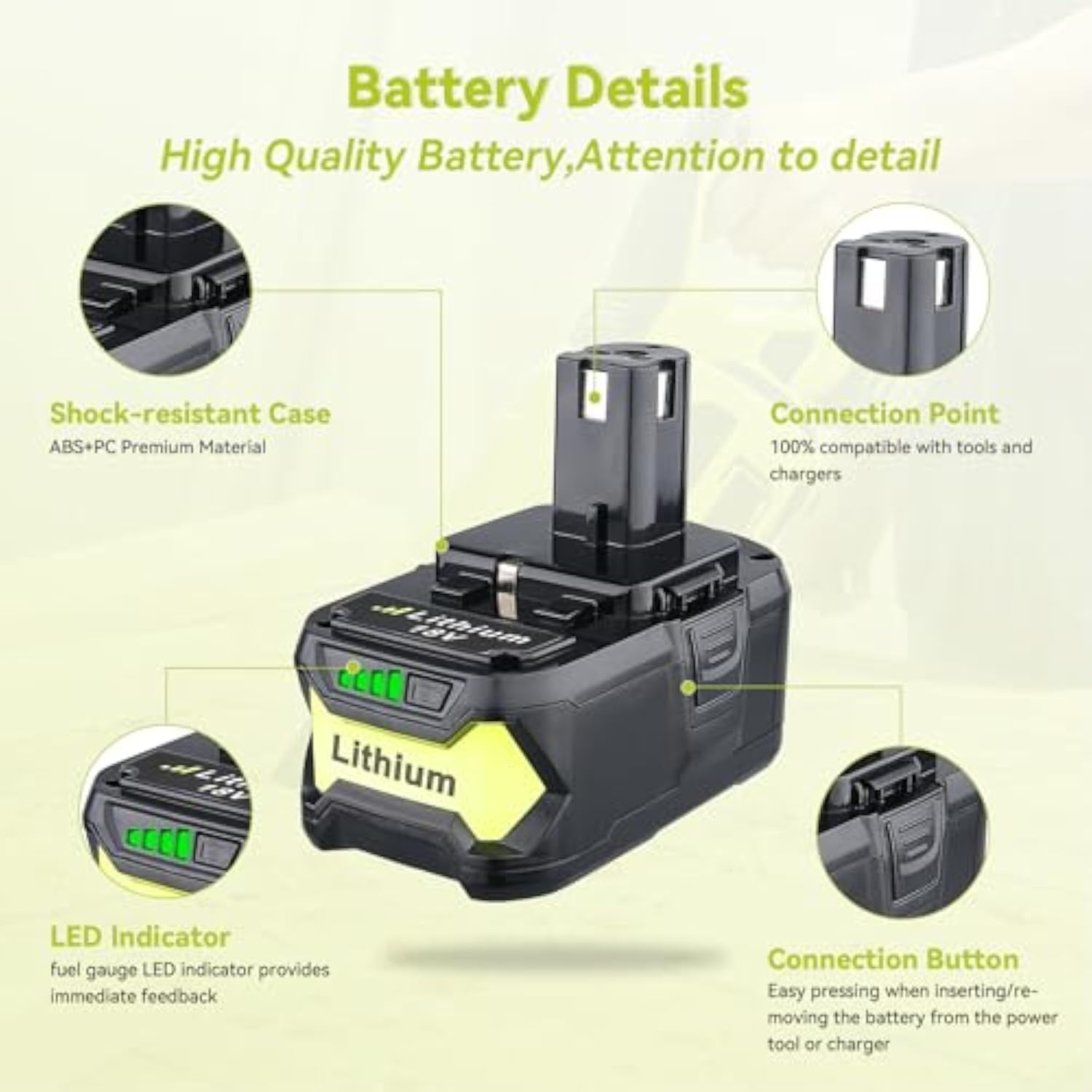 Replacement For Ryobi 18V Battery 7.0Ah Lithium Ion 18 Volt Batteries Replacement For Ryobi 18V Cordless Tools P108 P107 P105 P104 P103 2Pack