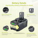 Replacement For Ryobi 18V Battery 7.0Ah Lithium Ion 18 Volt Batteries Replacement For Ryobi 18V Cordless Tools P108 P107 P105 P104 P103 2Pack