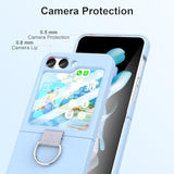 Samsung Galaxy Z Flip 6 Case with Ring Shockproof Protective Cover Flip Z 6 Phone Case for Galaxy Z Flip 6 5G - Blue