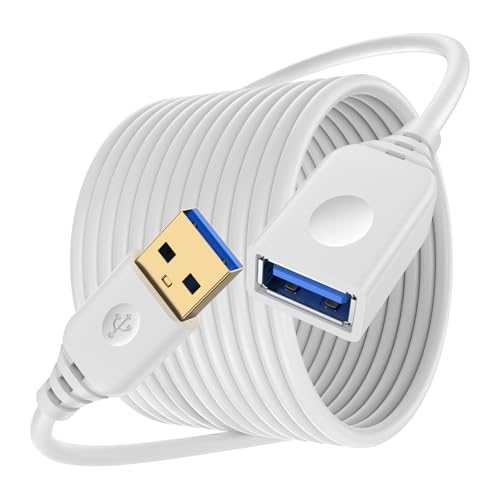 USB Extension Cable 10FT, 5Gbps Long USB Male to Female Extension Cable USB 3.0 Extender Cord High-Speed Data Transfer for Printer, Camera, Gamepad,