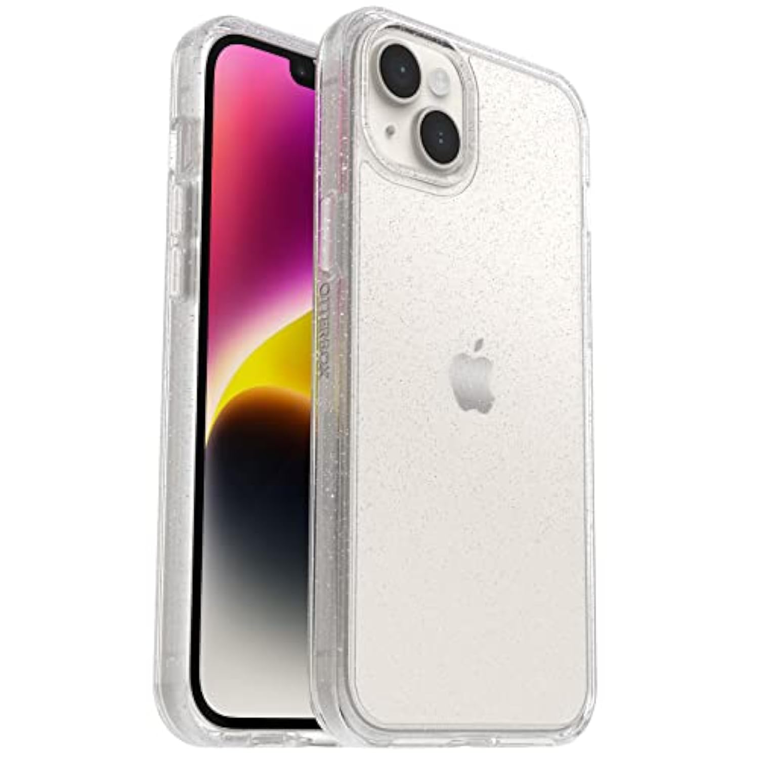 OtterBox iPhone 14 Plus Symmetry Series Case - STARDUST (Clear/Glitter), Ultra-Sleek, Wireless Charging Compatible, Raised Edges Protect Camera & Screen