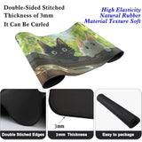 Black And White Cat Desk Pad Mouse Pad,Extend Xl Mouse Mat With Stitched Edges,Non-Slip Rubber Base Large Mousepad For Office Pc Keyboard Laptop And Home Work Desk Mat(31.5X11.8 In)