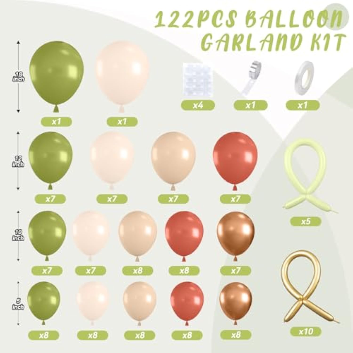 Fall Balloon Arch Kit: Burnt Orange, Green & Gold Thanksgiving Decor