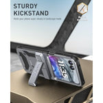 Spartan Case For Motorola Moto Razr 2024,[Kickstand][Hinge Protection][20Ft Mil-Grade Drop Tested], Full-Body Rugged Shockproof Protective Cover With Kickstand, Metallic Gun Metal
