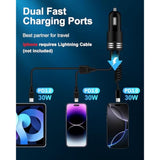 Iphone 16E Car Charger Usb C, 60W Dual Pd Super Fast Charging Car Adapter With Coiled Usb-C Cable For Apple 17/16 Pro Max/16 Pro/15 Plus/15 Pro, Ipad Mini/Air/Pro 11 13Inch, Type C Cargador Para Car