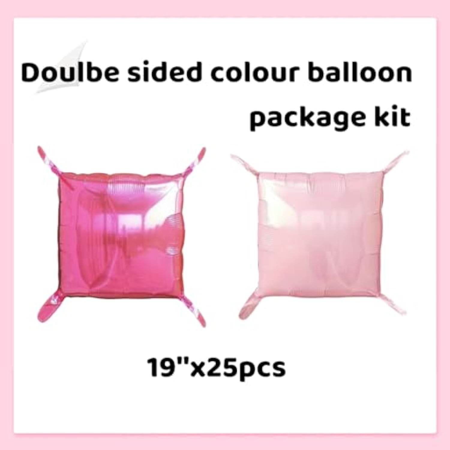 Hot Magenta Pink Foil Balloons Square Backdrop & Tunnel Arch Garland Kit