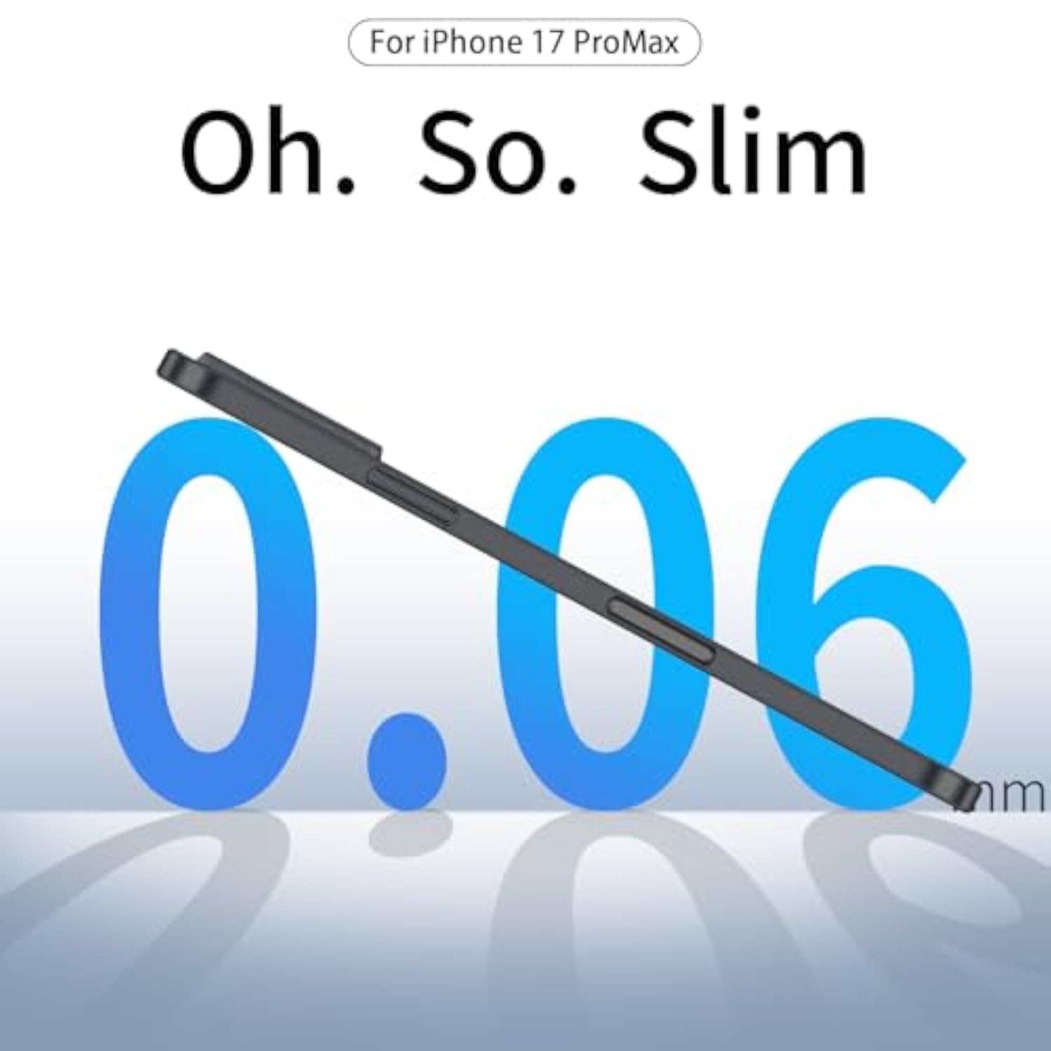 Is Suitable For Iphone 17 Pro Max Slim Case,Paper-Thin Transparent Finish Skin Back Case [Non Yellowing] Semi-Transparent (Black, Iphone 17 Pro Max)