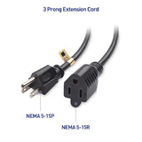 [UL Listed] Cable Matters 6-Pack 16 AWG Heavy Duty 13A Short Power Extension Cord 1 ft in Black, (Power Cord Extension / 3 Prong Extension Cords, NEMA 5-15P to NEMA 5-15R)