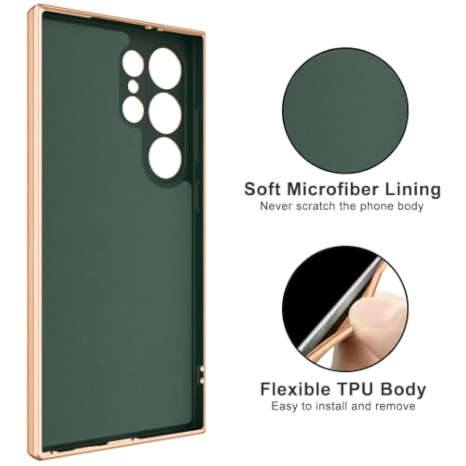 Green Samsung Galaxy S24 Ultra Case with Built-in Ring Holder Kickstand